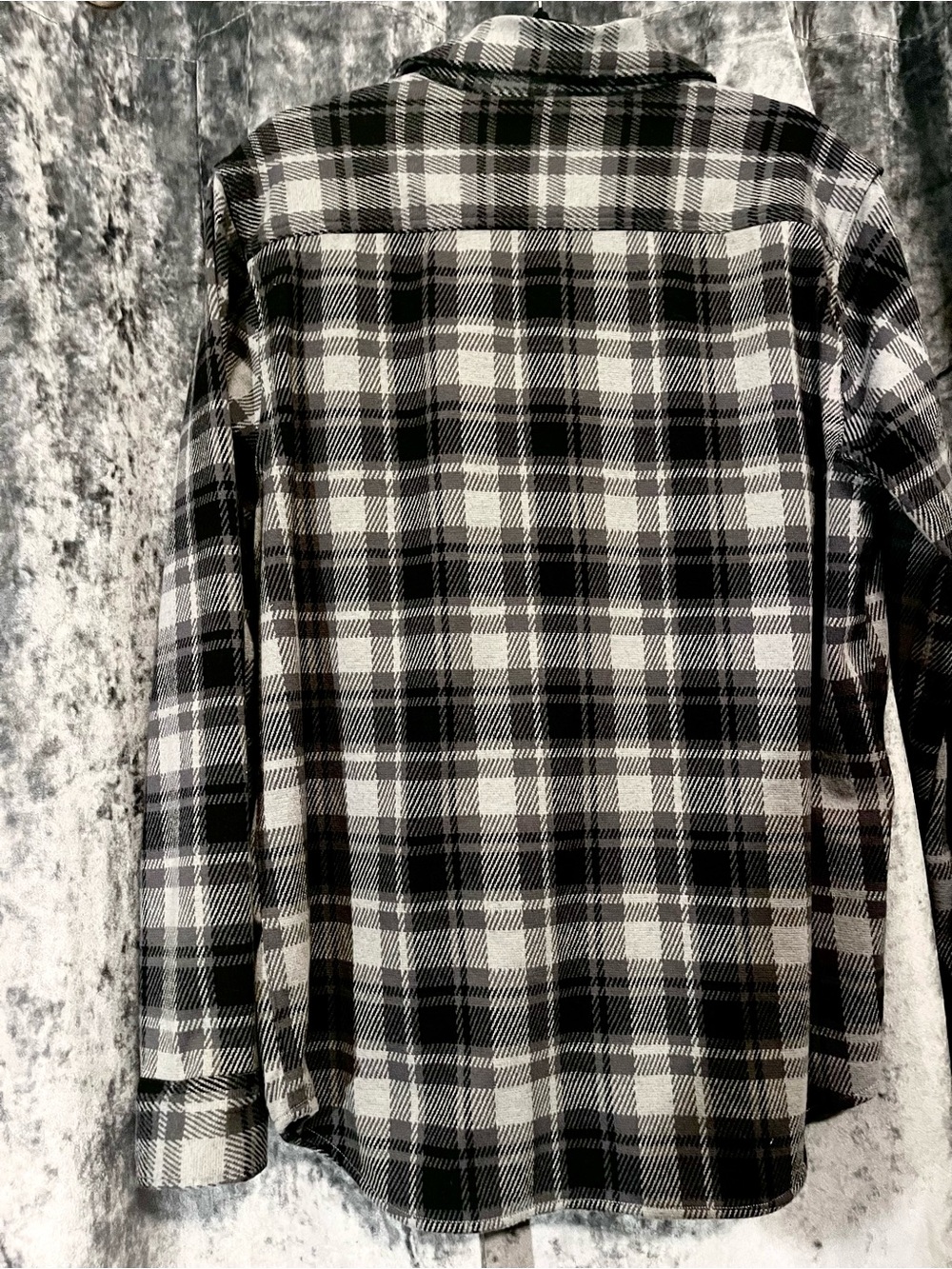 George Black and White Plaid Button-Down Shirt